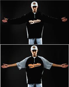 majestic men's cool base short sleeve training jacket