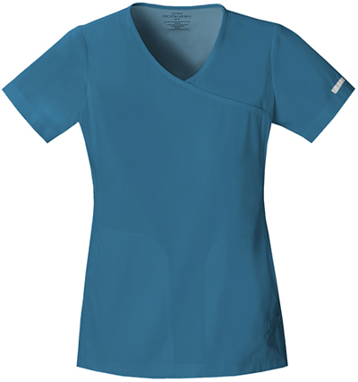 Cherokee Women's Pro Flexibles Mock Wrap Scrub Top. Embroidery is available on this item.