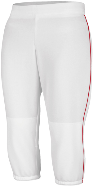 New Majestic Womens SZ M Baseball Softball Cool Base Capris Pants White W/Red 