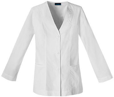 Cherokee Women's Embroidered Scrub Lab Coats. Embroidery is available on this item.