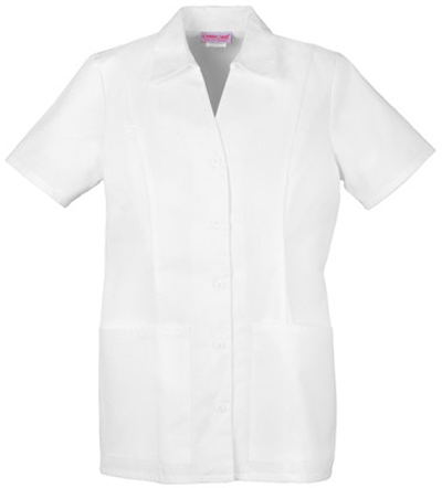 Cherokee Women's Pro White Stand Collar Scrub Tops. Embroidery is available on this item.