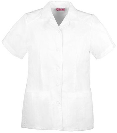 Cherokee Women's Pro White Pleated Scrub Tops. Embroidery is available on this item.
