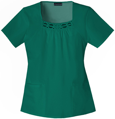 Cherokee Women's Fashion Square Neck Scrub Tops. Embroidery is available on this item.