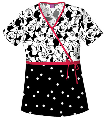 Cherokee Tooniforms Big Minnie Scrub Tops. Embroidery is available on this item.