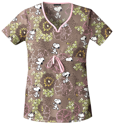 Cherokee Tooniforms Spot That Beagle Scrub Tops. Embroidery is available on this item.
