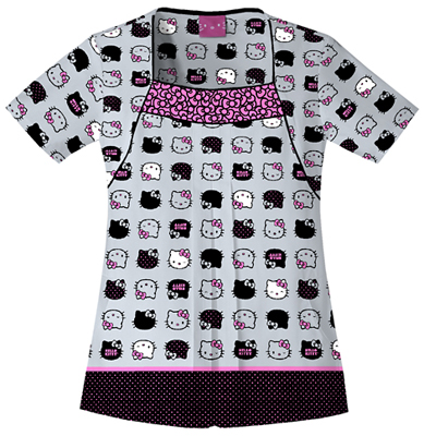 Cherokee Tooniforms Hello Kitty Scrub Tops. Embroidery is available on this item.