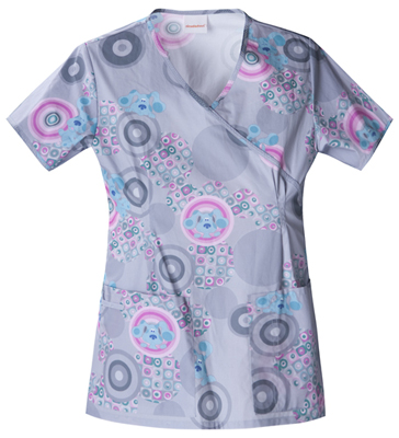 Cherokee Tooniforms Optical Blue Scrub Tops. Embroidery is available on this item.