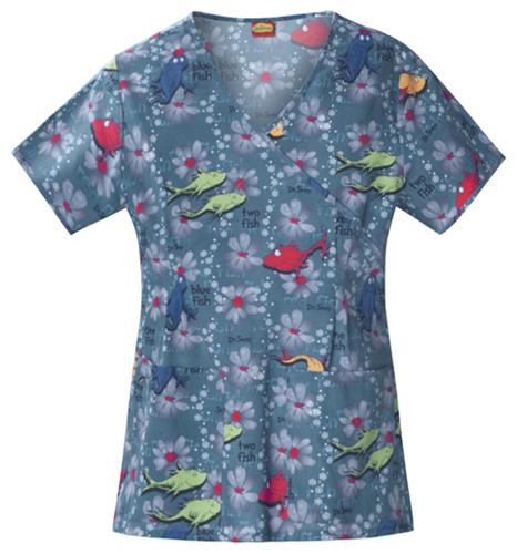 Cherokee Tooniforms One Fish Scrub Tops. Embroidery is available on this item.