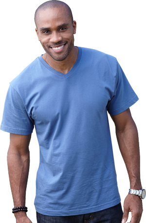 LAT Sportswear Adult Fine Jersey V-Neck T-Shirts