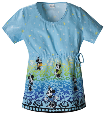 Cherokee Tooniforms Minnie Meadow Scrub Tops. Embroidery is available on this item.