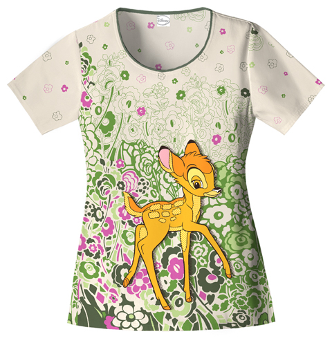Cherokee Tooniforms Bambi Nouveau Scrub Tops. Embroidery is available on this item.