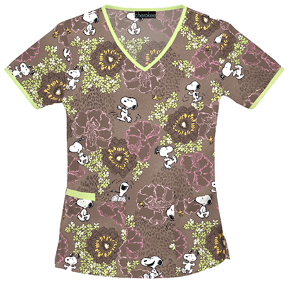 Cherokee Tooniforms Spot That Beagle Scrub Tops. Embroidery is available on this item.