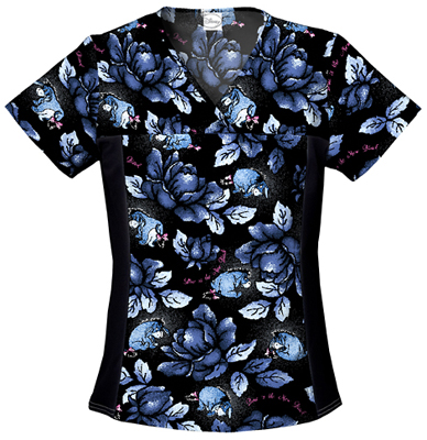 Cherokee Tooniforms Blue Is The New Blk Scrub Tops. Embroidery is available on this item.