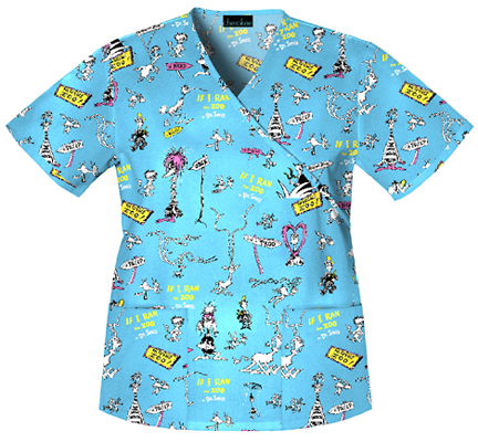 Cherokee Tooniforms McGrew's Zoo Scrub Tops. Embroidery is available on this item.