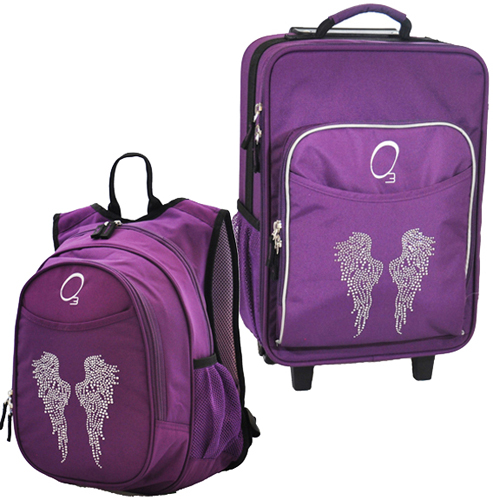 Kids Luggage & Backpack Set Rhinestone Angel Wings
