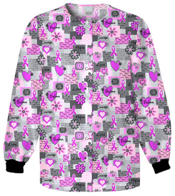 Cherokee Women's H.Q. Print Warm-Up Scrub Jackets. Embroidery is available on this item.