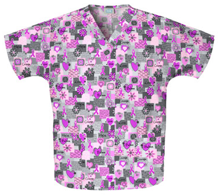 Cherokee Women's H.Q. Print V-Neck Scrub Tops. Embroidery is available on this item.