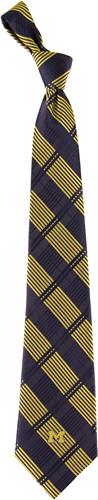 Eagles Wings NCAA Michigan Woven Plaid Tie