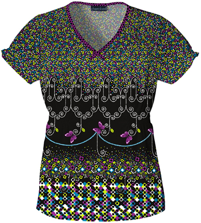Cherokee Two Times The Beauty V-Neck Scrub Tops. Embroidery is available on this item.