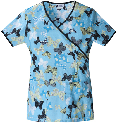 Cherokee Studio PR Women's Mock Wrap Scrub Tops. Embroidery is available on this item.