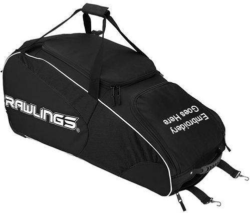 Rawlings Workhorse Wheeled Baseball Softball Bags. Embroidery is available on this item.