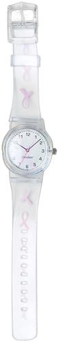 Cherokee Clear Jelly Pink Ribbon Watches