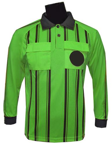 Soccer Referee Jerseys Long Sleeve-LIME Closeout