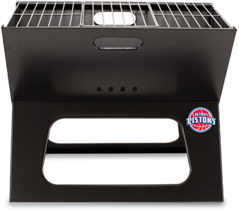 Picnic Time NBA Pistons Charcoal X-Grill w/ Tote
