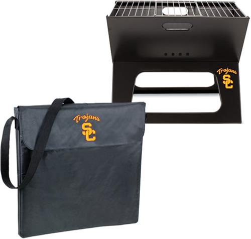 Picnic Time USC Trojans Charcoal X-Grill with Tote
