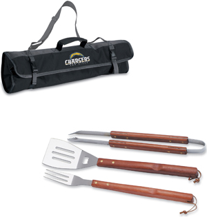 Picnic Time NFL San Diego Chargers BBQ Set w/Tote