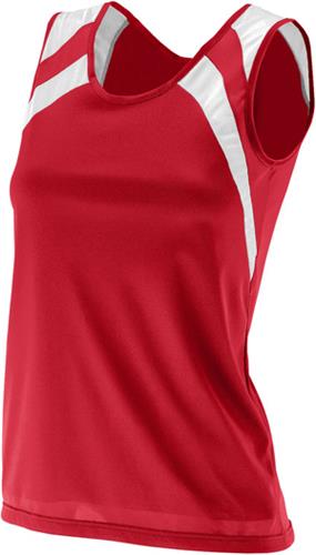 Augusta Ladies XL Red/White Wicking Tank w/ Shoulder Insert