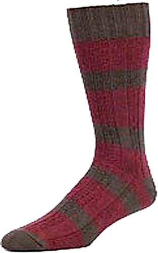 E. G. Smith Mens Recycled Rugby Stripe Crew Socks
