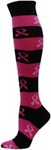Nouvella Womens Pink Ribbon Knee High Socks