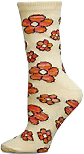 Nouvella Womens Flower Power Space Dyed Crew Socks