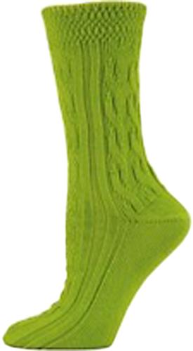 Nouvella Womens Textured Cuff Cable Crew Socks