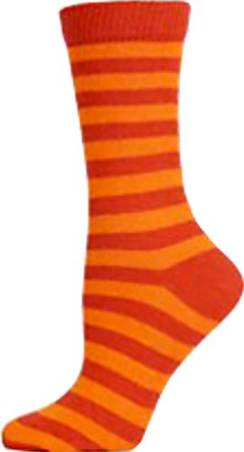 Nouvella Womens Two Color Striped Crew Socks
