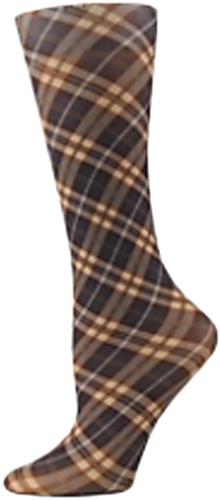 Nouvella Brown Plaid Sublimated Trouser Socks