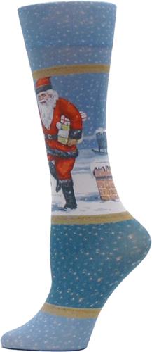 Nouvella Womens Santa Sublimated Trouser Socks