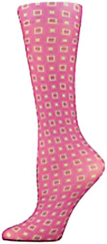 Nouvella Fuchsia Squares Sublimated Trouser Socks