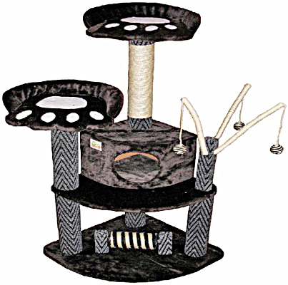 Go Pet Club 50" Black Cat Tree Condo Furniture