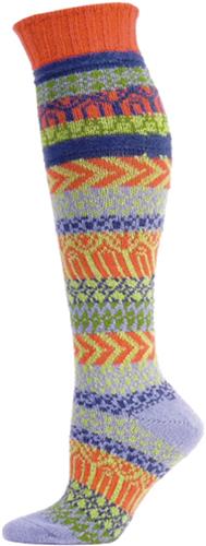 QT Feet Womens Recycled Sunrise Fairisle Knee Sock