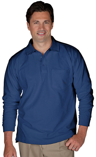Edwards Unisex Long Sleeve Blended Pique Polo. Printing is available for this item.