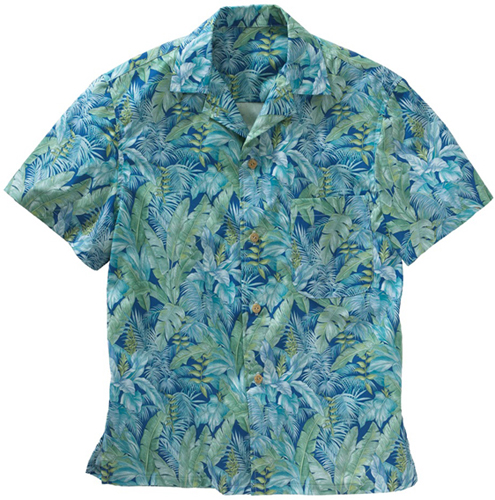 Edwards Unisex Tropical Leaf Camp Shirt