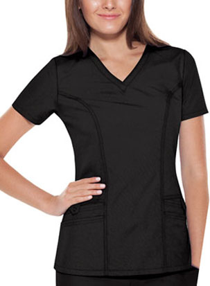 Baby Phat Solid V-Neck Scrub Top. Embroidery is available on this item.