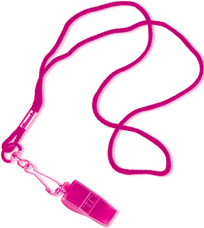 Tandem Sport Pink Pea-less Whistle and Lanyard