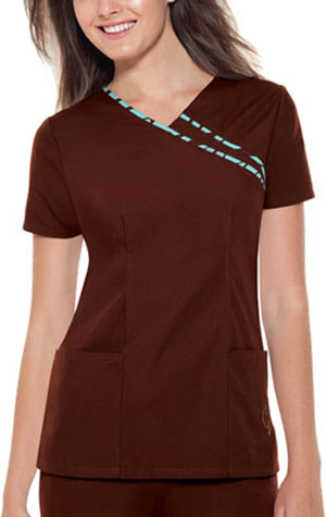 Baby Phat Brown V-Neck Scrub Top. Embroidery is available on this item.