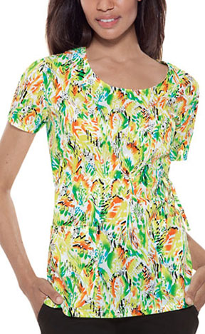Baby Phat Changing Leaves Scoop Neck Scrub Top. Embroidery is available on this item.