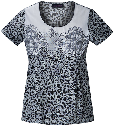 Baby Phat Lace It Up Round Neck Scrub Top. Embroidery is available on this item.
