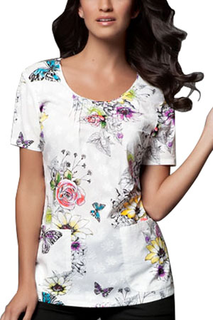 Cherokee Runway Womens Scoop Neck Scrub Top. Embroidery is available on this item.