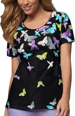 Cherokee Runway Womens Round Neck Scrub Top. Embroidery is available on this item.